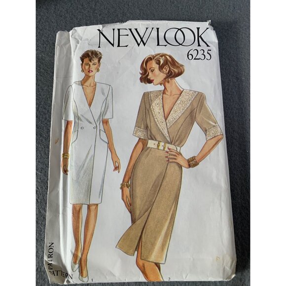 New Look 6235 Size 8 10 12 14 16 18 Sewing Pattern Dress Belt uncut 1980s - Picture 1 of 3